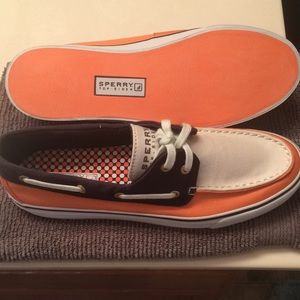 Women’s 8M Sperry’s - Salmon/Navy